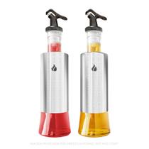 Kit 2 Porta Azeite Galheteiro 300 Ml Vidro Aço Inox Dosador