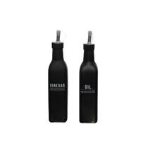 Kit 2 Porta Azeite Vinagre De Vidro Preto Hauskraft Manhat