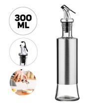 KIT 2 - Porta Azeite / Vinagre Galheteiro 300 Ml Vidro Aço Inox Dosador KIT 2 - Porta Azeite / Vinagre Galheteiro 300 Ml Vidro Aço Inox Dosador
