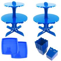 Kit 2 Porta Bala Duplo + 2 Quadrada + 10 Cachepot Festa Mesa