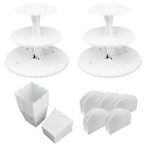 Kit 2 Porta Bala Triplo + Cachepot + Porta Guardanapo 5un