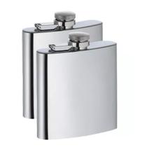 Kit 2 Porta Bebida Cantil Inox Bolso Whisky Vodka Rum 230ml - asp