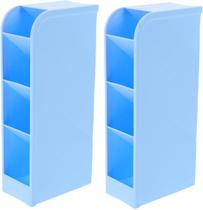 Kit 2 Porta Caneta Lápis Organizador De Mesa Vertical 4 Divisórias Color