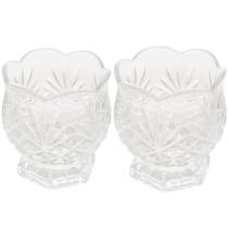 Kit 2 Porta Colher Vidro Cristal 8x8cm Vasinho Dublin Mesa Lyor Pequeno Decorativo Kit 2 Porta Colher Vidro Cristal 8x8cm Vasinho Dublin Mesa Lyor Pequeno Decorativo