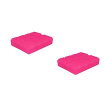 Kit 2 Porta Comprimido Rosa Neon Plástico - Bb Store