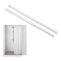 Kit 2 Porta Cortina Box Varão Bastão Banheiro 60 x 90cm Aço