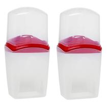 Kit 2 Porta Escovas de Dente Tampa 5 Div 4 Escovas + 1 Pasta