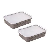 Kit 2 Porta Frios 400 ml com Tampa Presunto Empilháveis Kit 2 Porta Frios 400 ml com Tampa Presunto Empilháveis