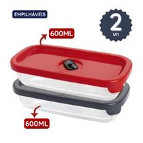 Kit 2 Porta Frios Plasútil Lume com Datador de Validade Organizador de Geladeira Retrô Slim