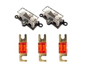 Kit 2 Porta Fusíveis Universal Acrílico Midi e 3 Fusível 50A