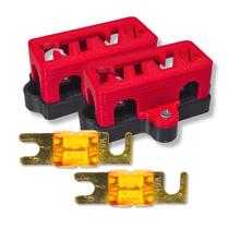 Kit 2 Porta Fusível Mini Faca Midi + 2 Fusíveis 40 Amperes
