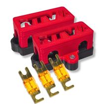 Kit 2 Porta Fusível Mini Faca Midi com 3 Fusíveis 40A Alta Corrente