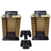 Kit 2 Porta Jogos Físico Gamer Cp + Suporte Controle 22x16,3x29,4 Mdf Madeira Adesivada Kit 2 Porta Jogos Físico Gamer Cp + Suporte Controle 22x16,3x29,4 Mdf Madeira Adesivada