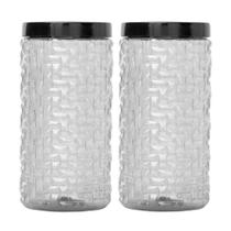 Kit 2 Porta Mantimentos Grande 2 Litros Pote Café E Açúcar Biscoito Organizador Cozinha Multiuso -