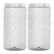 Kit 2 Porta Mantimentos Grande 2 Litros Pote Café E Açúcar Biscoito Organizador Cozinha Multiuso - Kit 2 Porta Mantimentos Grande 2 Litros Pote Café E Açúcar Biscoito Organizador Cozinha Multiuso -