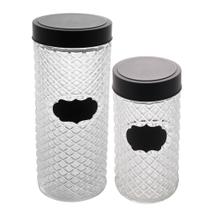 Kit 2 Porta Mantimentos Pote com Tampa e Giz Wolff 2100ml e 1l Kit 2 Porta Mantimentos Pote com Tampa e Giz Wolff 2100ml e 1l