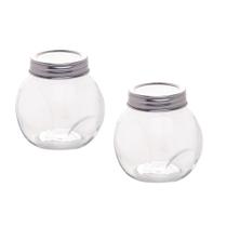 Kit 2 Porta Mantimentos Pote com Tampa Vidro Baleiro Bomboniere Lyor 200ml