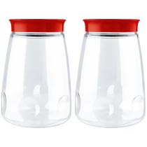 Kit 2 Porta Mantimentos Premium 2,2 Litro Com Tampa De Rosca Pote Multiuso Doces Bolachas