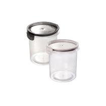 Kit 2 Porta Mantimentos Redondo Trava Mais Cristal 1,2 L