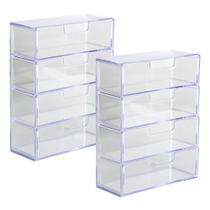 Kit 2 Porta Óculos Escuro Sol Organizador Estojo 4 Divisórias