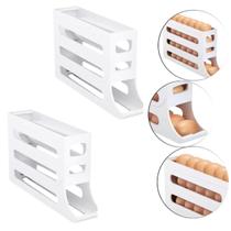 Kit 2 Porta Ovos Organizador De Geladeira 4 Andares Branco