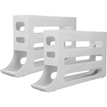 Kit 2 Porta Ovos Organizador de Geladeiras Dispenser Rolante Bandeja 4 Andares 30 Ovos