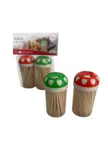 Kit 2 Porta Palitos com palito de bambu - Tampa Colorida