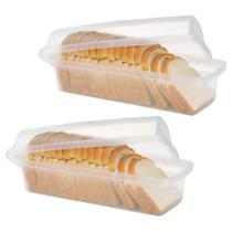 Kit 2 Porta Pão De Forma Com Tampa Transparente Resistente Kit 2 Porta Pão De Forma Com Tampa Transparente Resistente