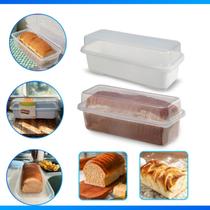 Kit 2 Porta Pão de Forma Retangular - TRANSPARENTE Kit 2 Porta Pão de Forma Retangular - TRANSPARENTE