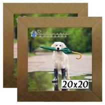 Kit 2 Porta Retrado Molduras 20x20 Dourado