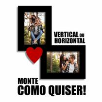 Kit 2 Porta Retrato 10x15 Casal Namorados Coração + Dupla Face