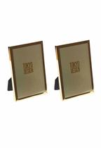 Kit 2 Porta Retrato Metal e Vidro 10x15 Moldura Lisa Dourado Kit 2 Porta Retrato Metal e Vidro 10x15 Moldura Lisa Dourado