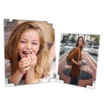 Kit 2 Porta Retratos Foto 15x20 e 20x25 Prata Clip Metálico Kit 2 Porta Retratos Foto 15x20 e 20x25 Prata Clip Metálico