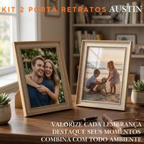 Kit 2 Porta Retratos Moldura Decorativa Mdf Austin 15x20cm Para Fotos Multiuso Kit 2 Porta Retratos Moldura Decorativa Mdf Austin 15x20cm Para Fotos Multiuso