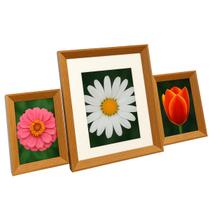 Kit 2 Porta Retratos Pequenos 1 Porta Retrato Grande Estilo Cor Madeira Decoração Casa Luxo Foto Moldura Antiga