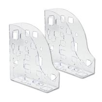 Kit 2 Porta revista e organizador multiuso de objetos Dellocolor Cristal Transparente