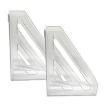 Kit 2 Porta revista vertical organizador Acrinil Transparente