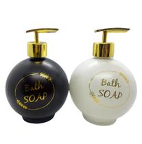 Kit 2 Porta Sabonete Liquido em Vidro Fosco 550ML