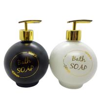 Kit 2 Porta Sabonete Liquido em Vidro Fosco 550ML