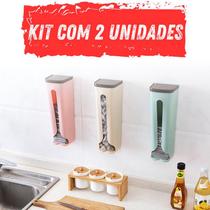 Kit 2 Porta Sacola Plastica Puxa Cozinha Sacola Supermercado