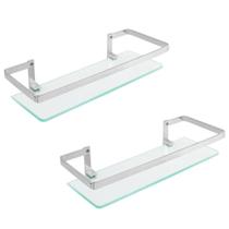 Kit 2 Porta Shampoo Retangular Exclusivo Cromado Luxo Kit 2 Porta Shampoo Retangular Exclusivo Cromado Luxo