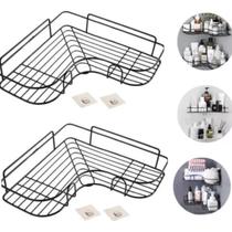 Kit 2 Porta Shampoo Suporte De Canto Prateleira Banheiro Box