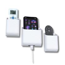Kit 2 Porta Suportes de Parede Compatível com Controle Remoto Universal Tv Ar e Suporte de Parede para Carregar Celular Kit 2 Porta Suportes de Parede Compatível com Controle Remoto Universal Tv Ar e Suporte de Parede para Carregar Celular