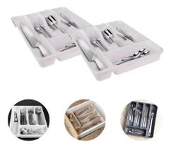 Kit 2 Porta Talher Gaveta De Gaveta Organizador Garfo Faca