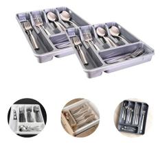 Kit 2 Porta Talher Gaveta De Gaveta Organizador Garfo Faca