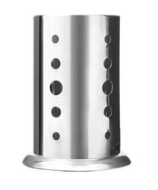 Kit 2 Porta Talheres De Inox Redondo Escorredor Vazado Louça Cromado Organizador Cozinha Utensílios