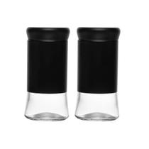 Kit 2 Porta Temperos Vidro Versatile 135ml Preto- Wolff