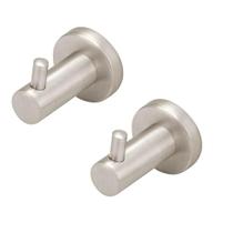 Kit 2 Porta Toalha Cabide Banheiro Inox Escovado Luxo