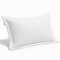 Kit 2 Porta Travesseiro Lavive Plaza Micro Percal 200 Fios Matelassê em Pastilha Costurado Capa 50 x 70cm Cor:Branco - 0