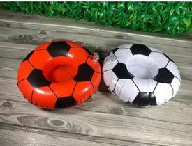 Kit 2 Portas Copos Boia Inflável Bola De Futebol Piscina